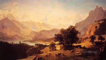  Seen Painting - Bernese Alps as Seen near Kusmach Albert Bierstadt